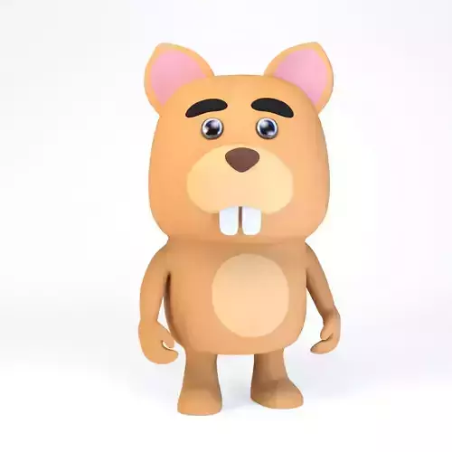 Cartoonish Humanoid squirrel Character