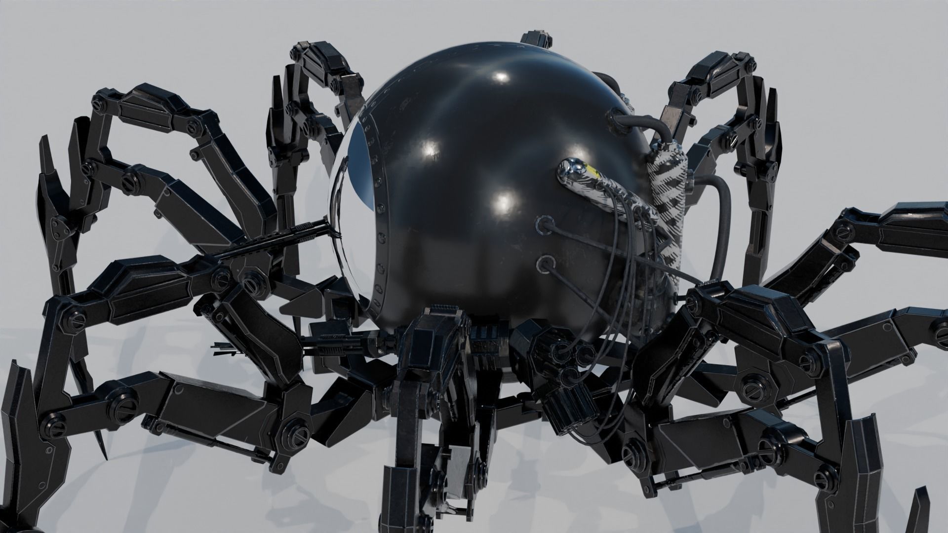 Robot Spider Low-poly 3D model_3