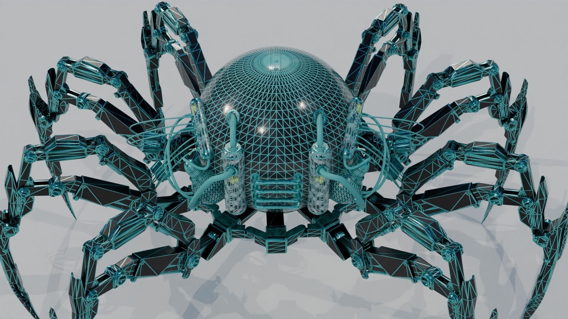 Robot Spider Low-poly 3D model_10