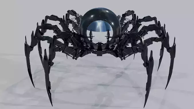 Robot Spider Low-poly 3D model