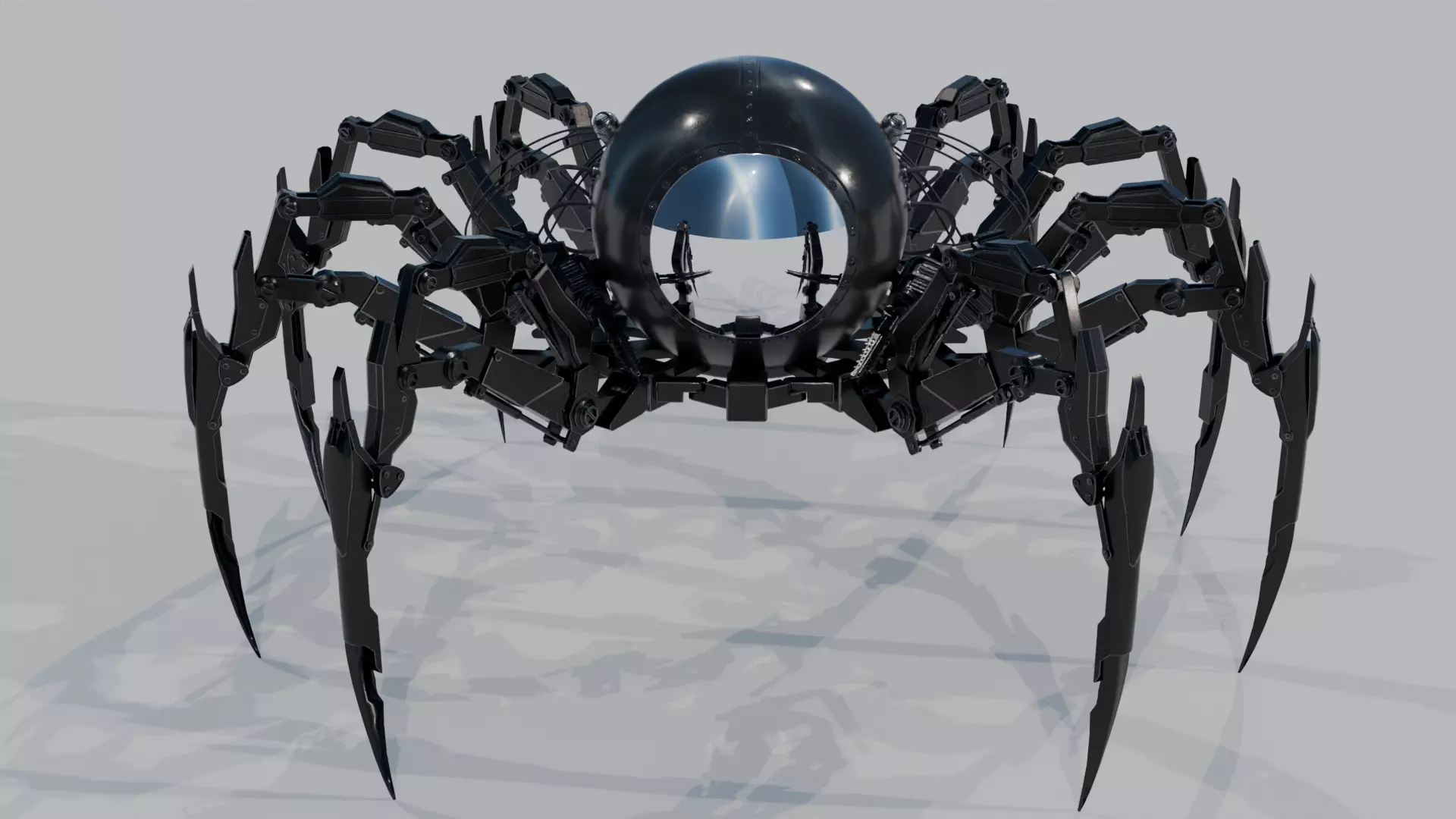 Robot Spider Low-poly 3D model_0