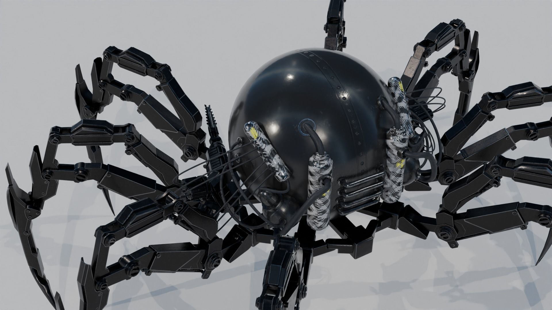 Robot Spider Low-poly 3D model_5
