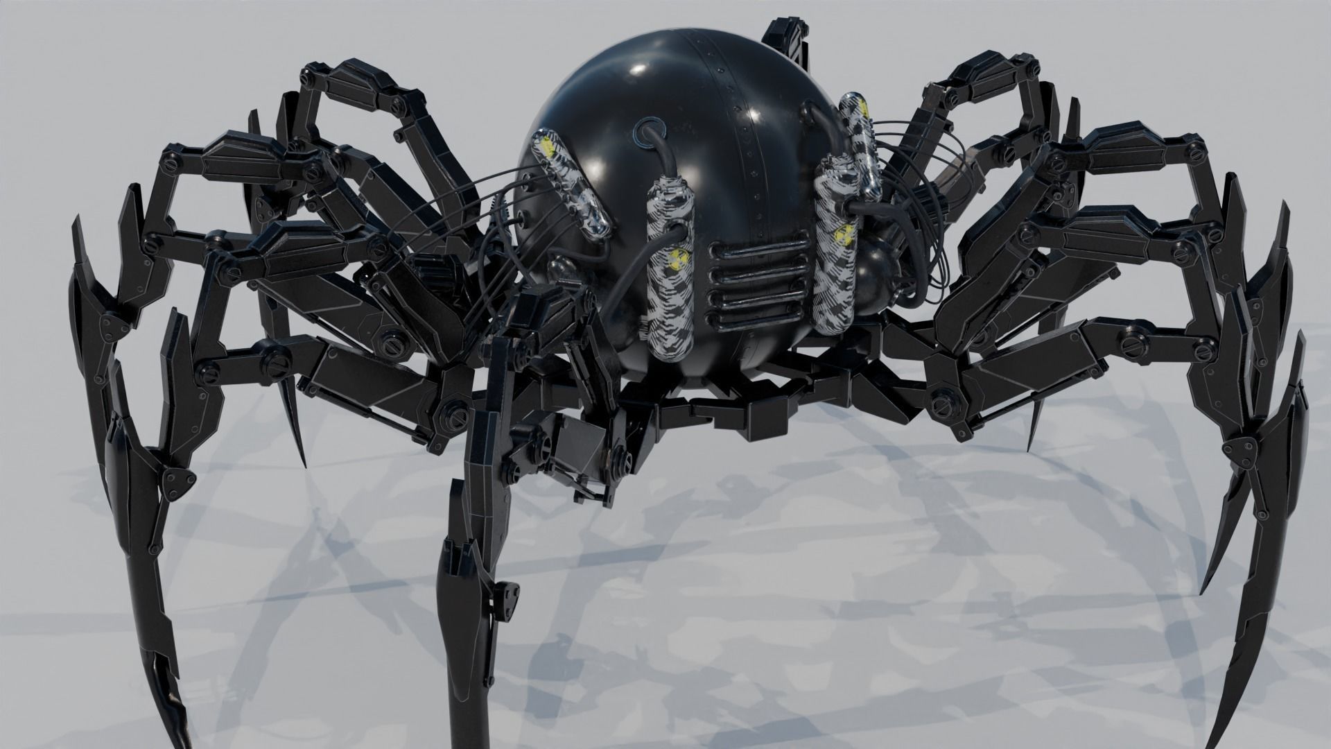 Robot Spider Low-poly 3D model_4