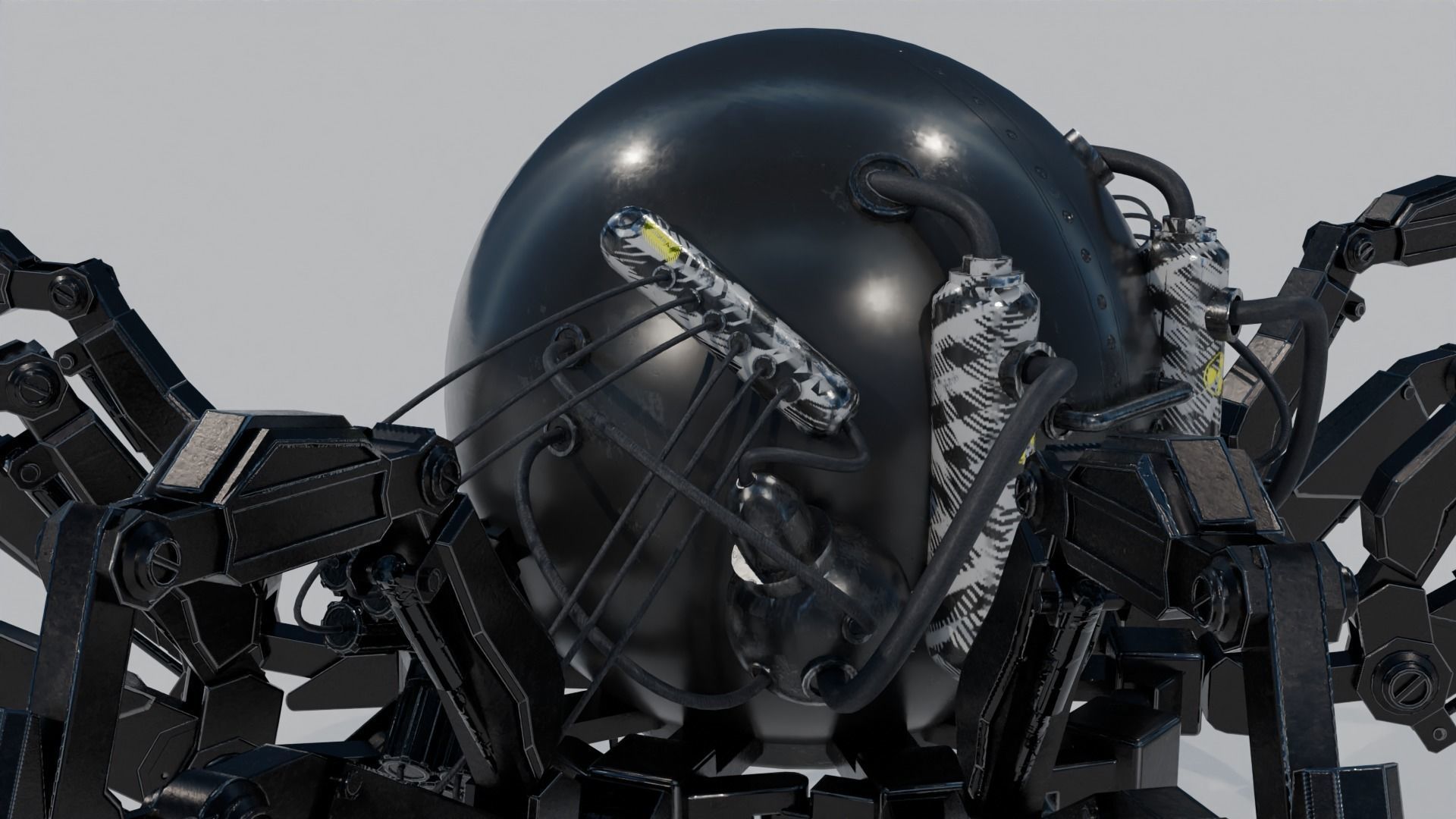 Robot Spider Low-poly 3D model_6