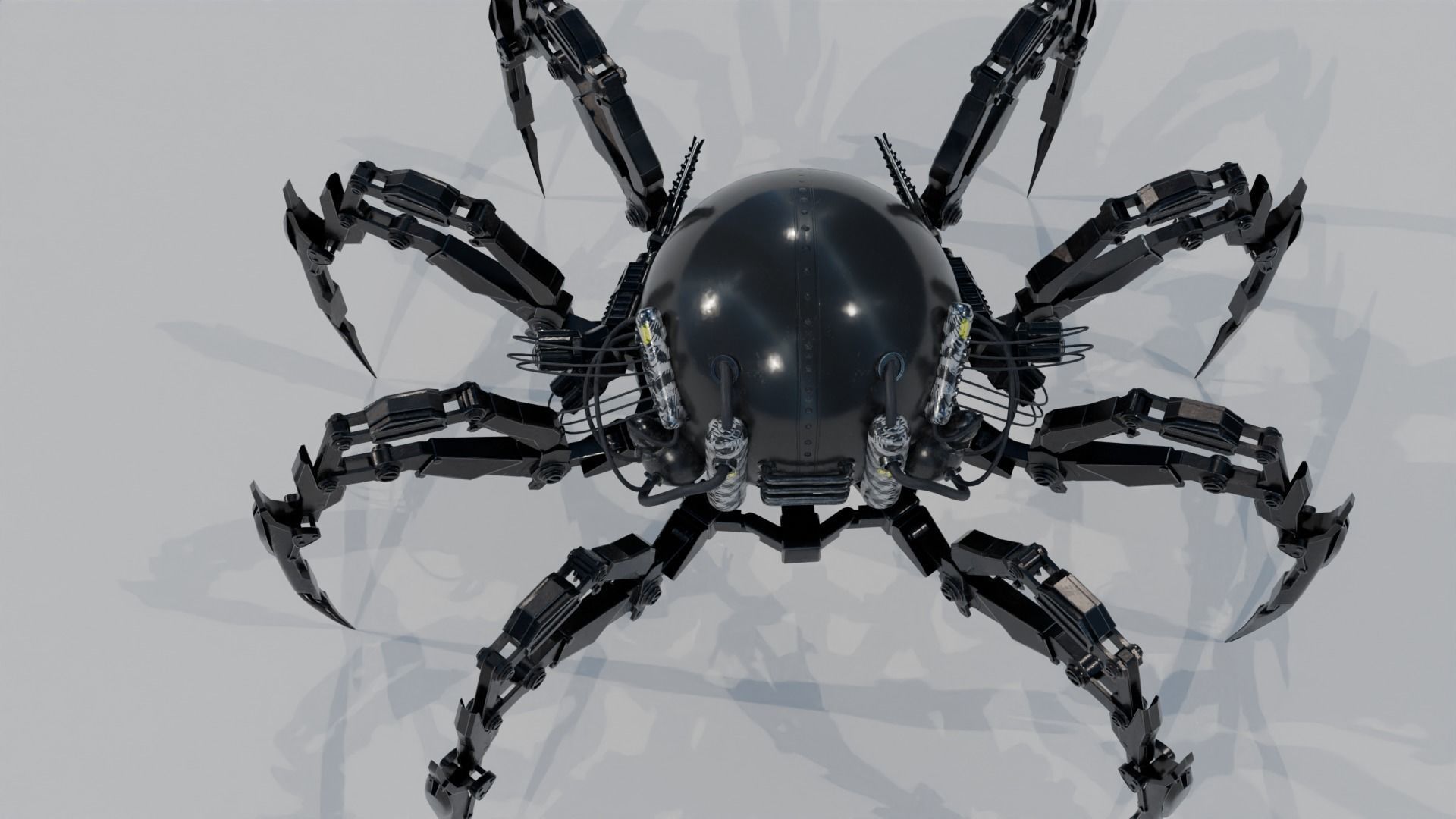 Robot Spider Low-poly 3D model_8