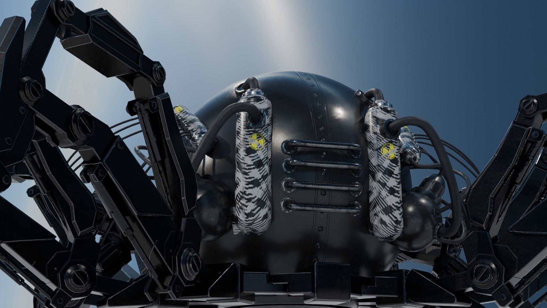 Robot Spider Low-poly 3D model_7