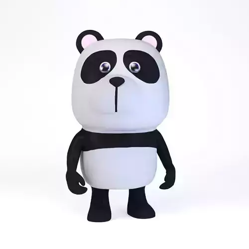Cartoonish Humanoid Panda Character