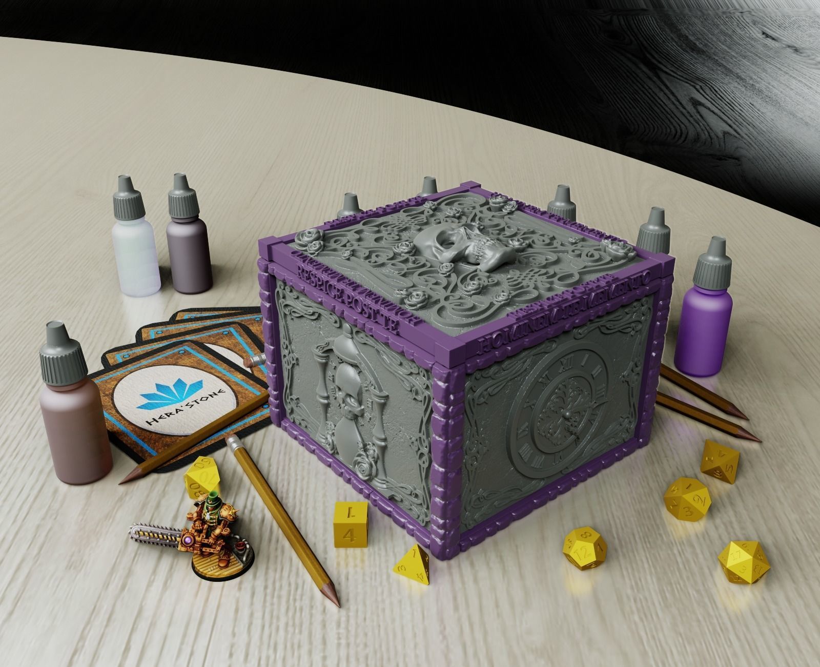 Memento mori organizer 3D print model_1