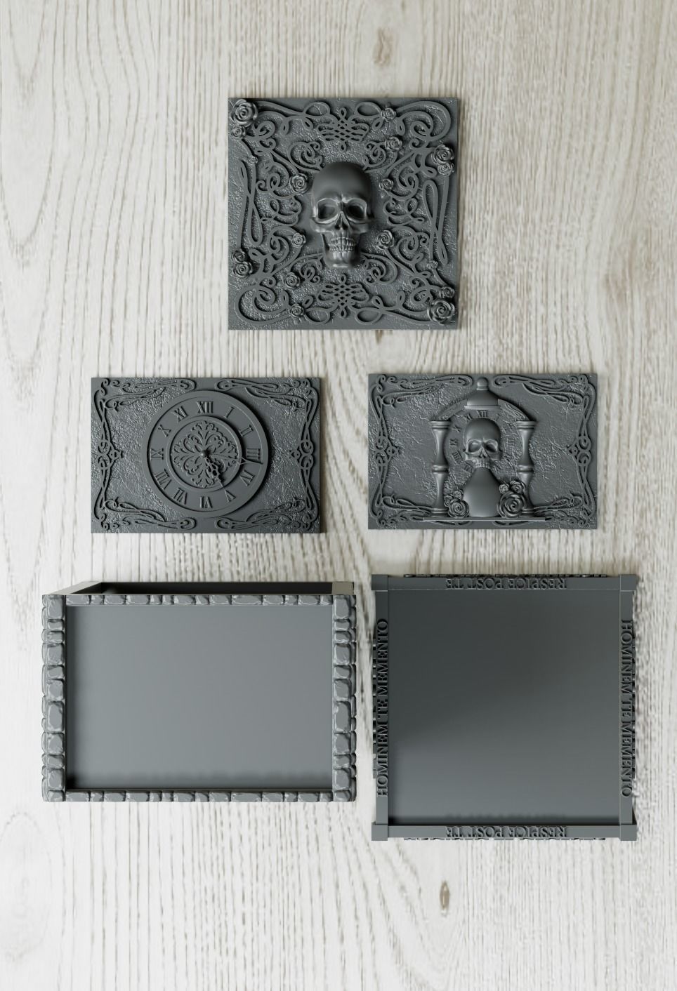 Memento mori organizer 3D print model_2