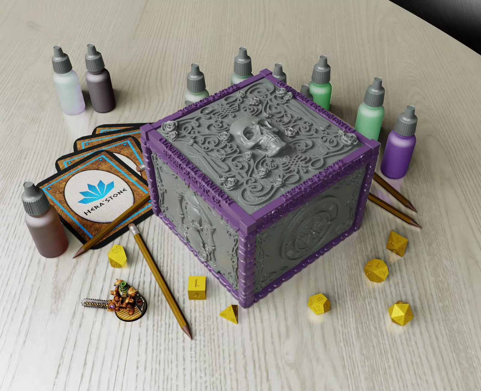 Memento mori organizer 3D print model_0