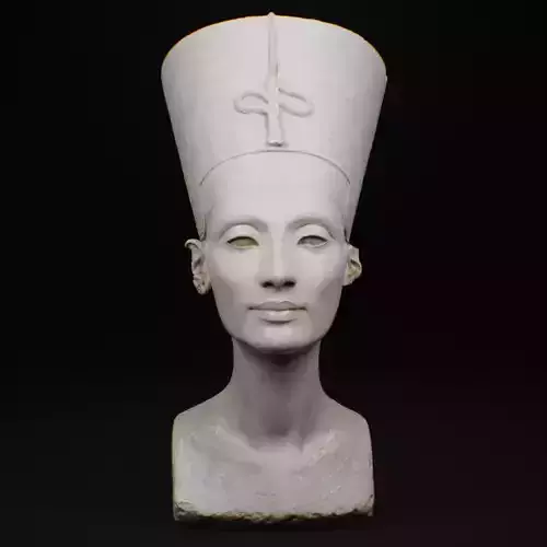 Nefetiti sculpt low poly marble 8k texture Low-poly 3D model