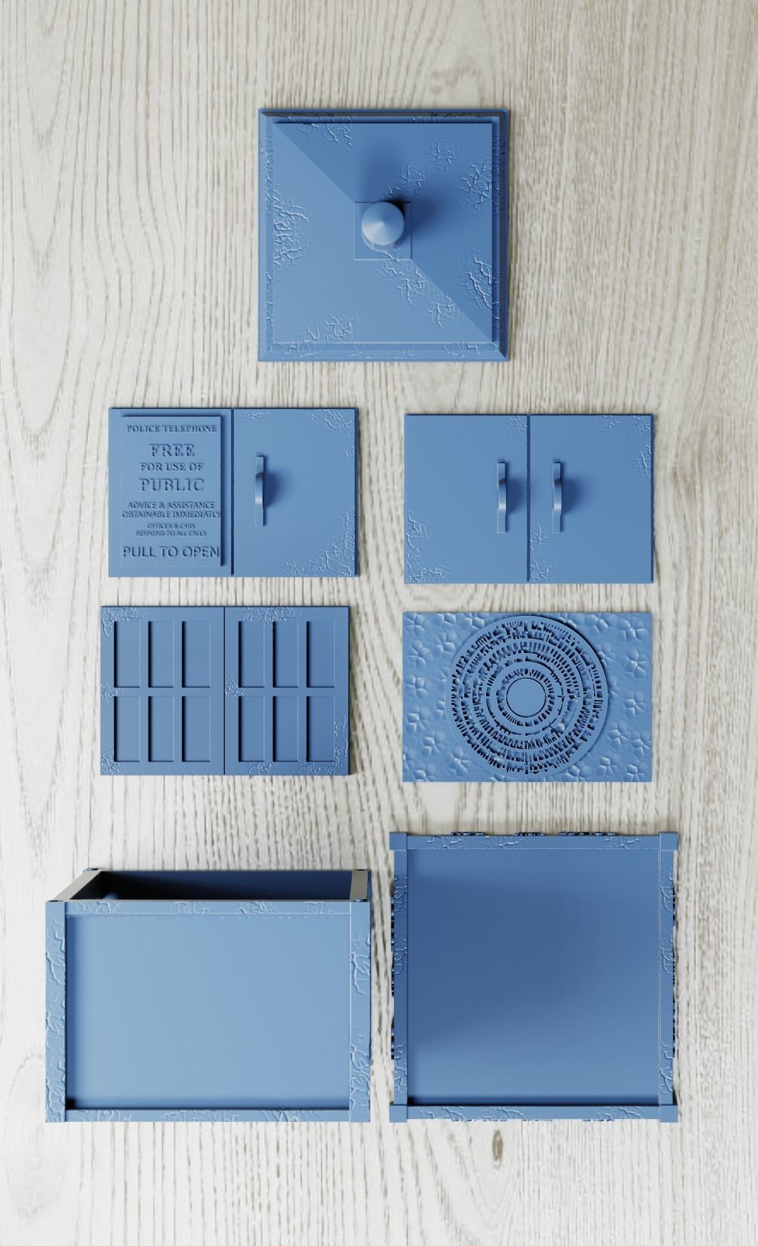 Police box organizer 3D print model_3