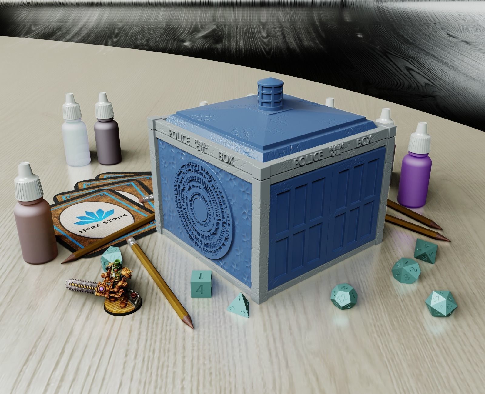 Police box organizer 3D print model_1