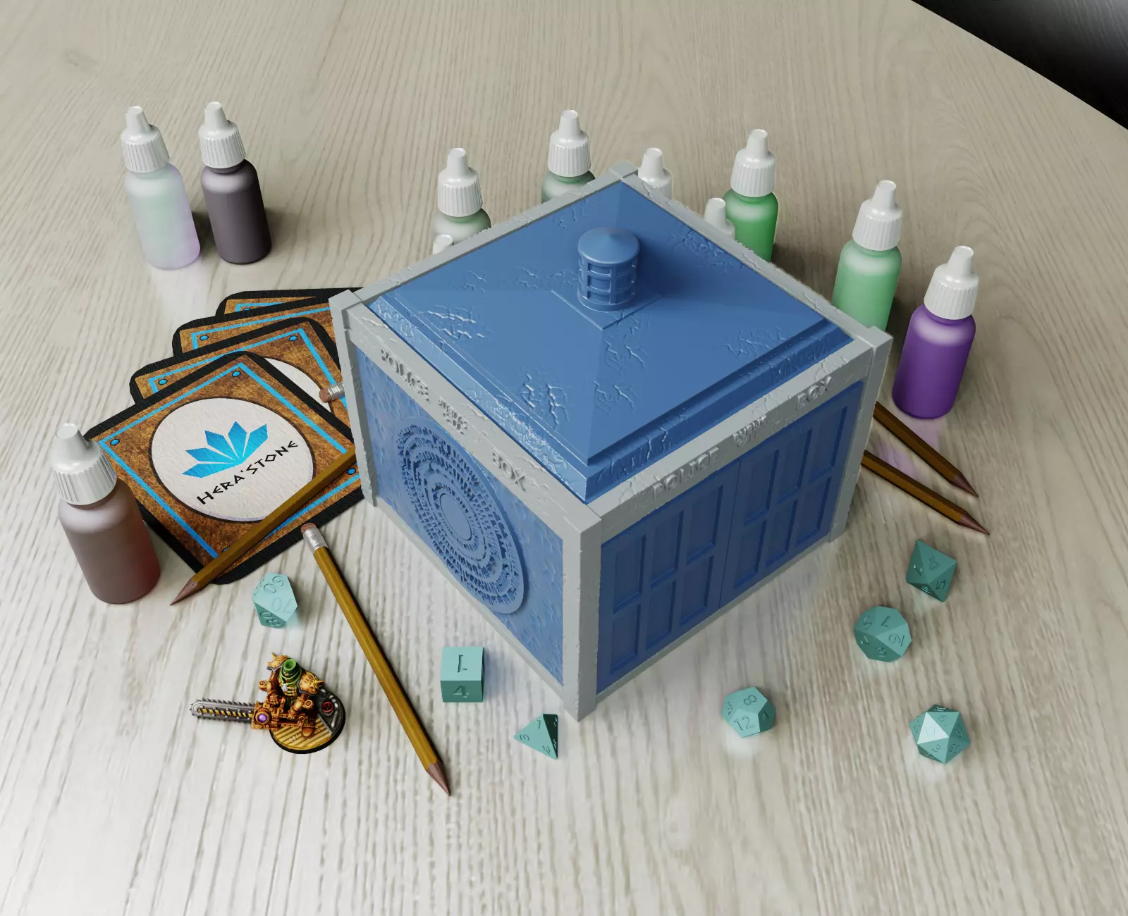 Police box organizer 3D print model_0