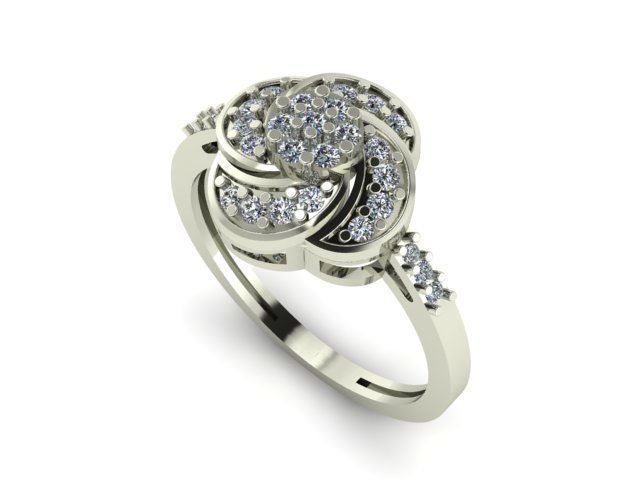 engagement ring for daimonds 3D print model_1