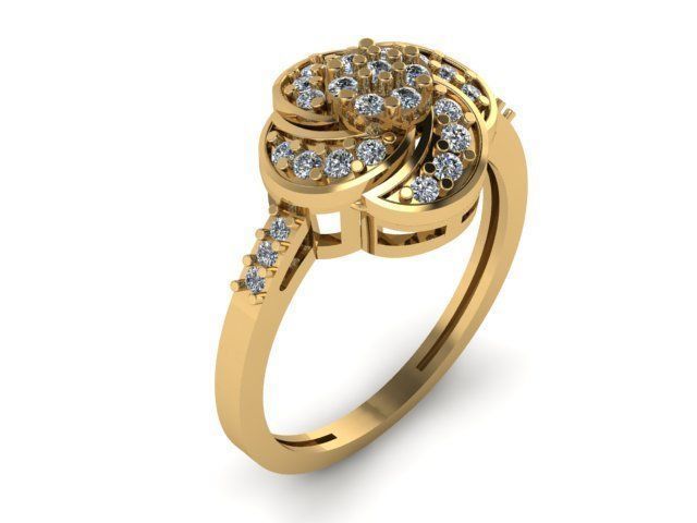 engagement ring for daimonds 3D print model_6
