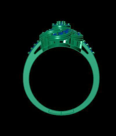 engagement ring for daimonds 3D print model_11