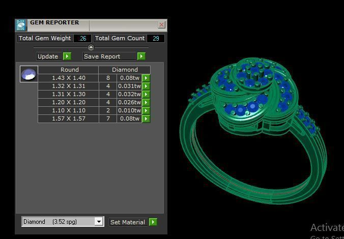 engagement ring for daimonds 3D print model_15