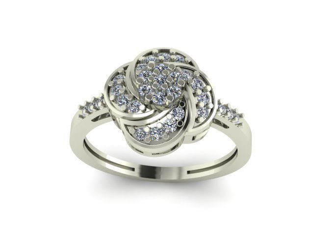 engagement ring for daimonds 3D print model_4