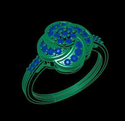 engagement ring for daimonds 3D print model_9