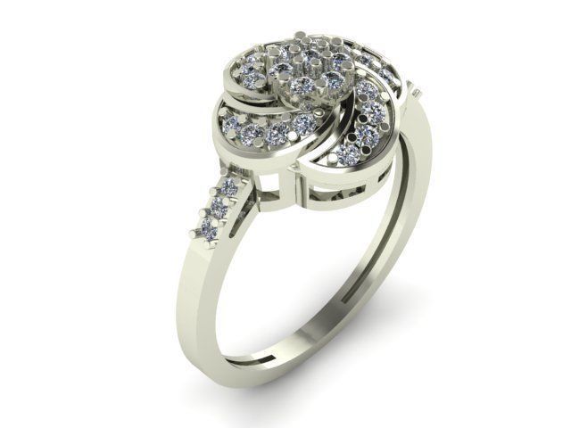 engagement ring for daimonds 3D print model_7