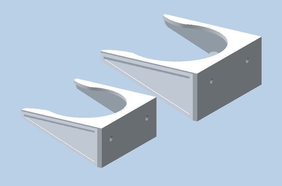 Wall brackets for two spice containers or jars 3D print model_1