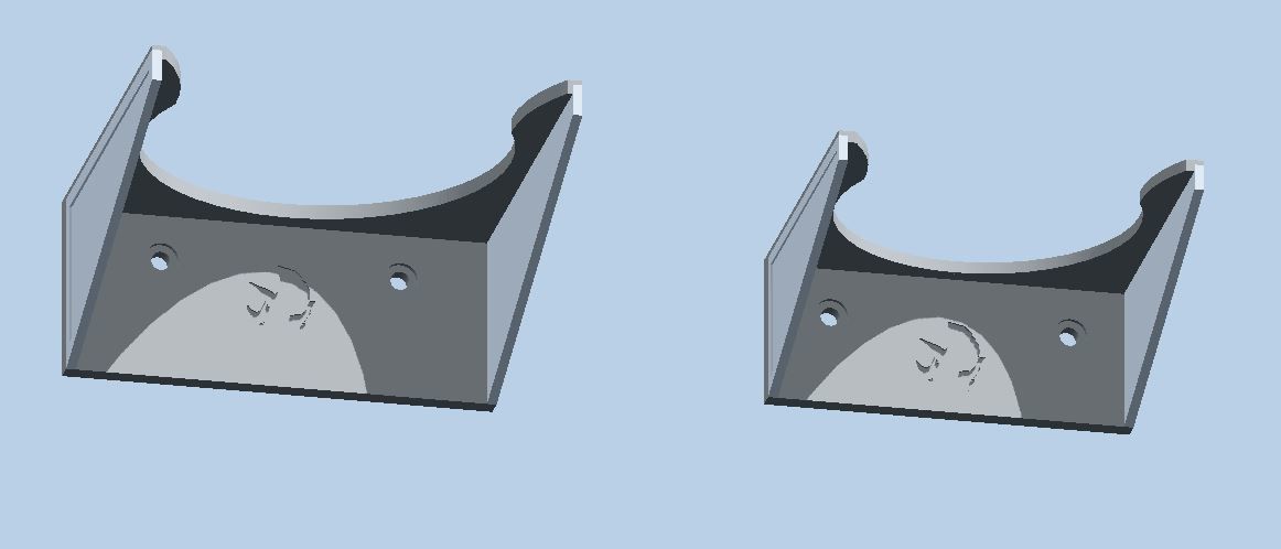 Wall brackets for two spice containers or jars 3D print model_2