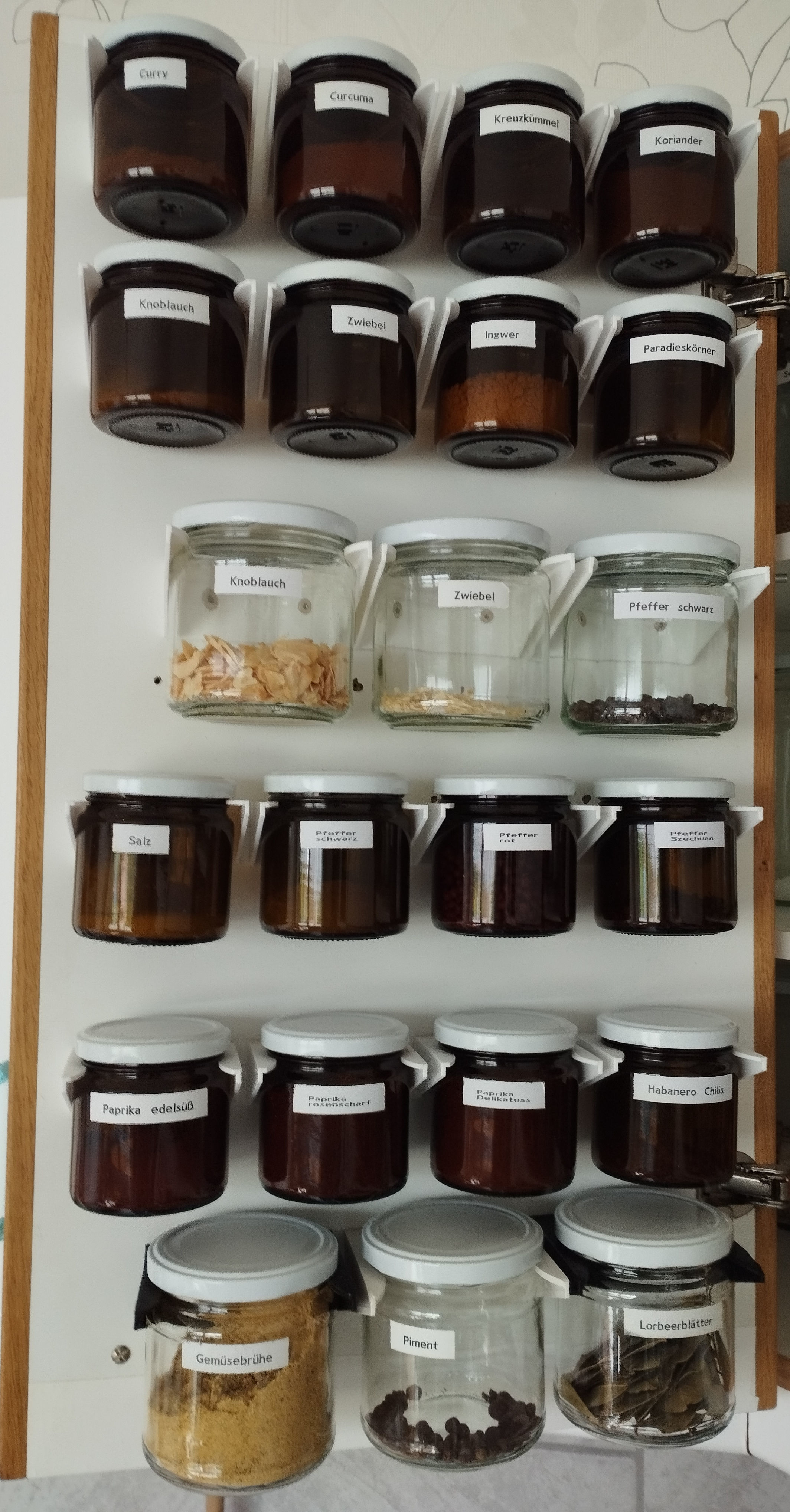 Wall brackets for two spice containers or jars 3D print model_3