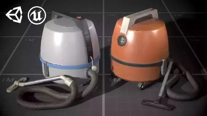 Used Soviet Vacuum Cleaner Low-poly 3D model