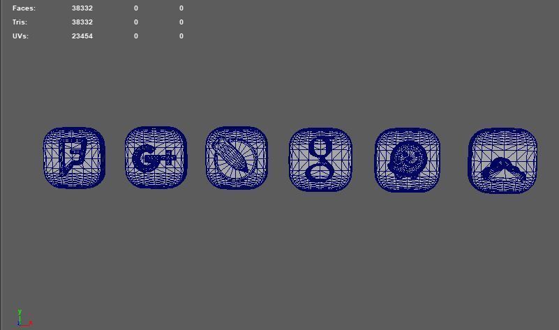 social media icons 3D model_10