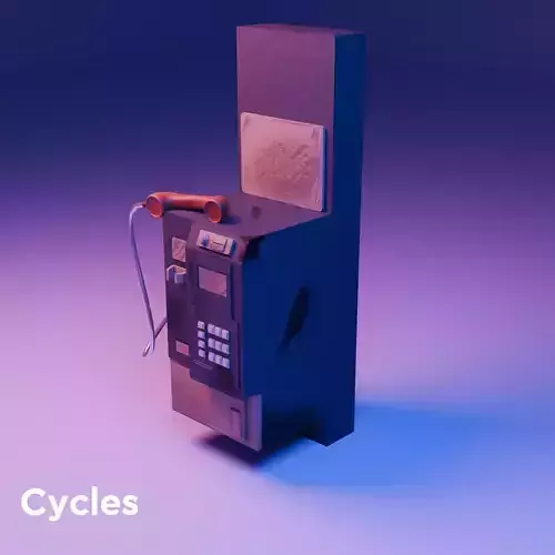 Telephone booth 3D model