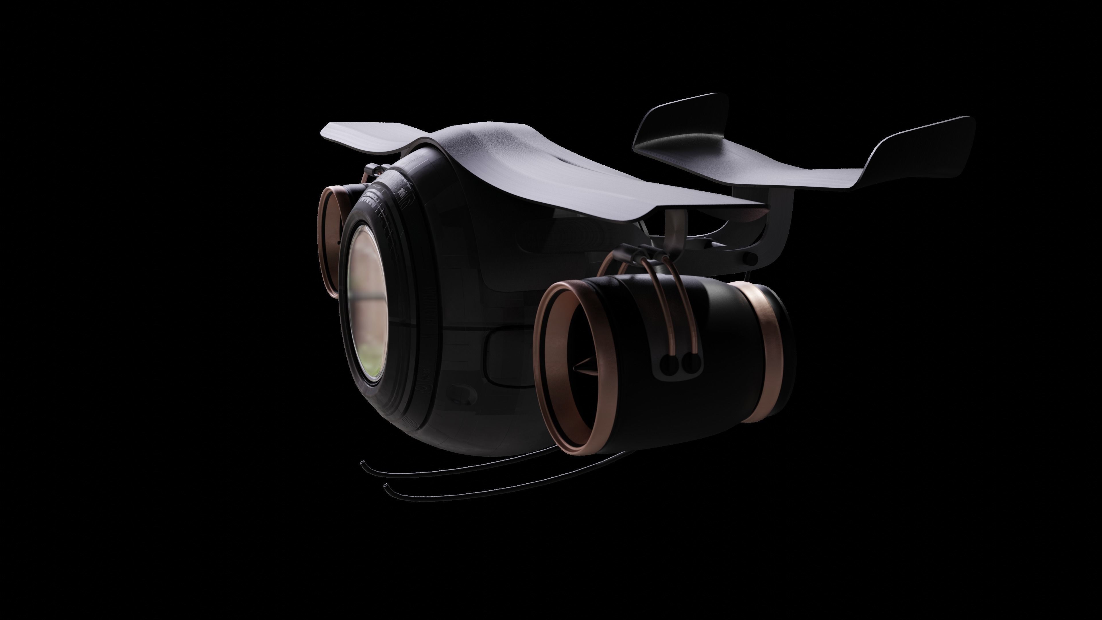Sci-fi Camera Drone Free 3D model_5