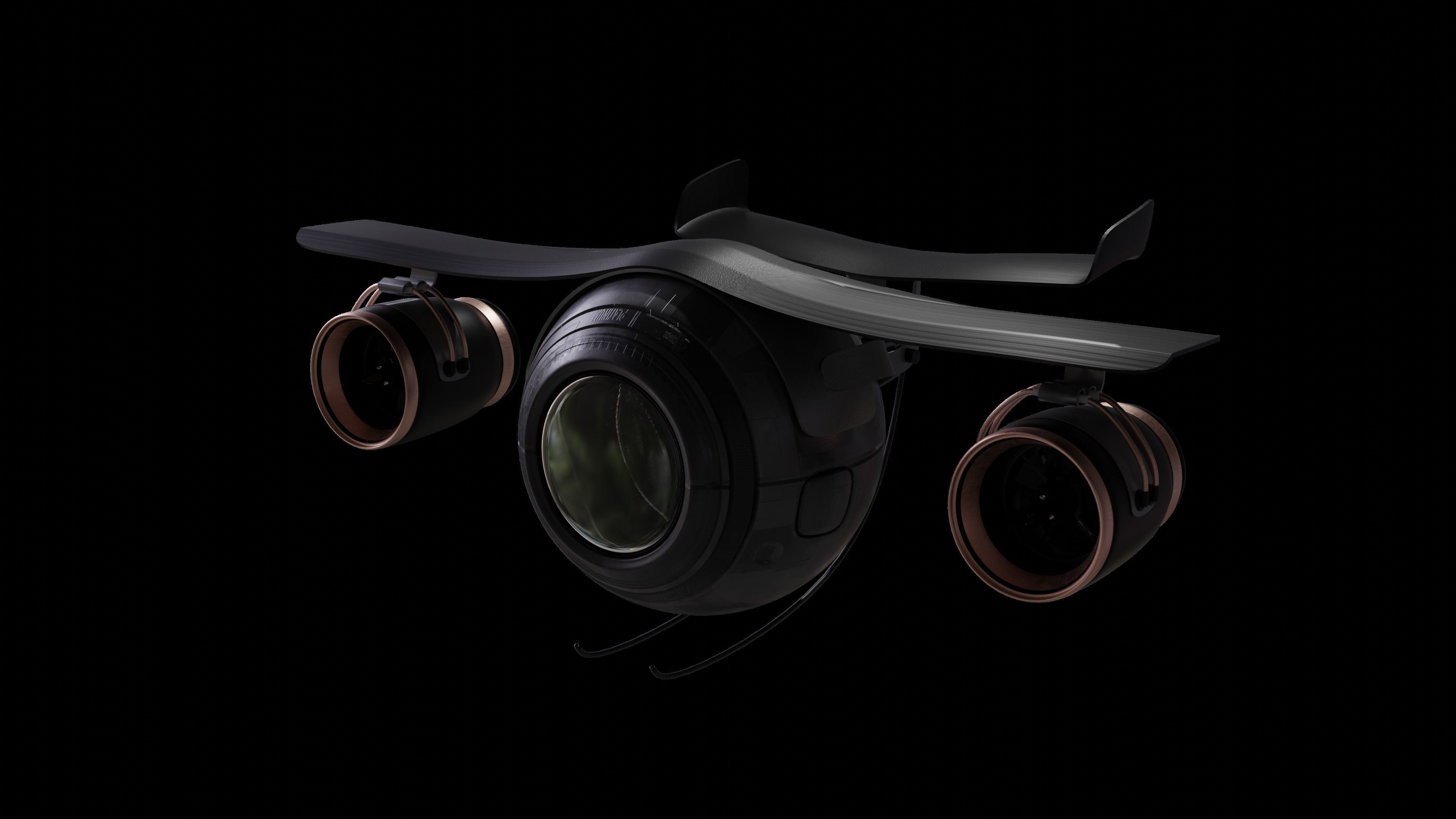 Sci-fi Camera Drone Free 3D model_6