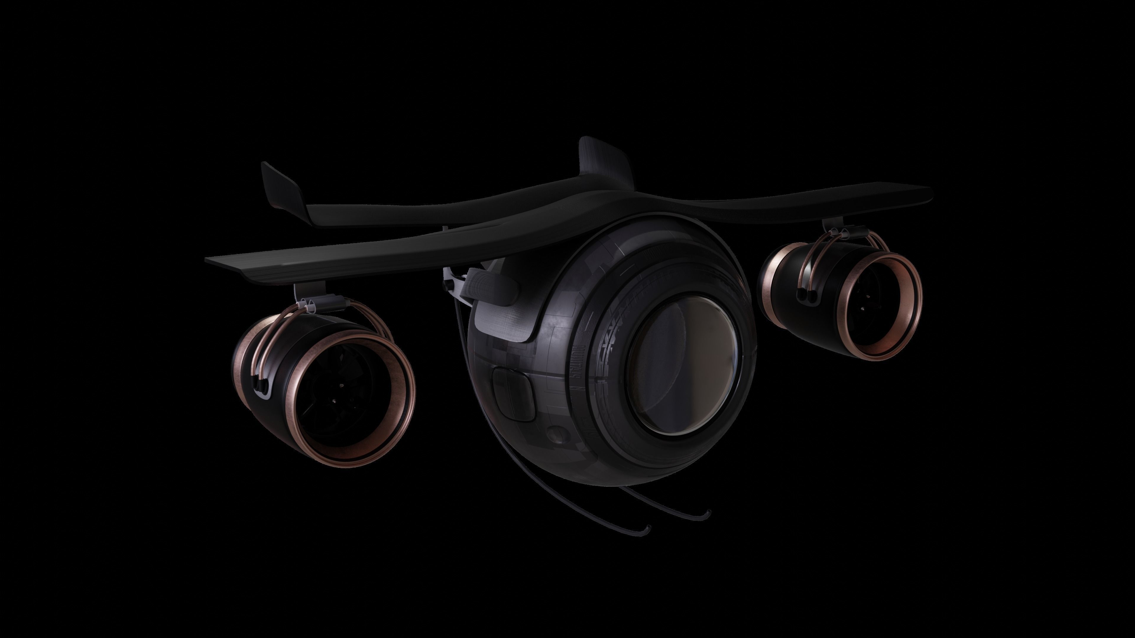 Sci-fi Camera Drone Free 3D model_10