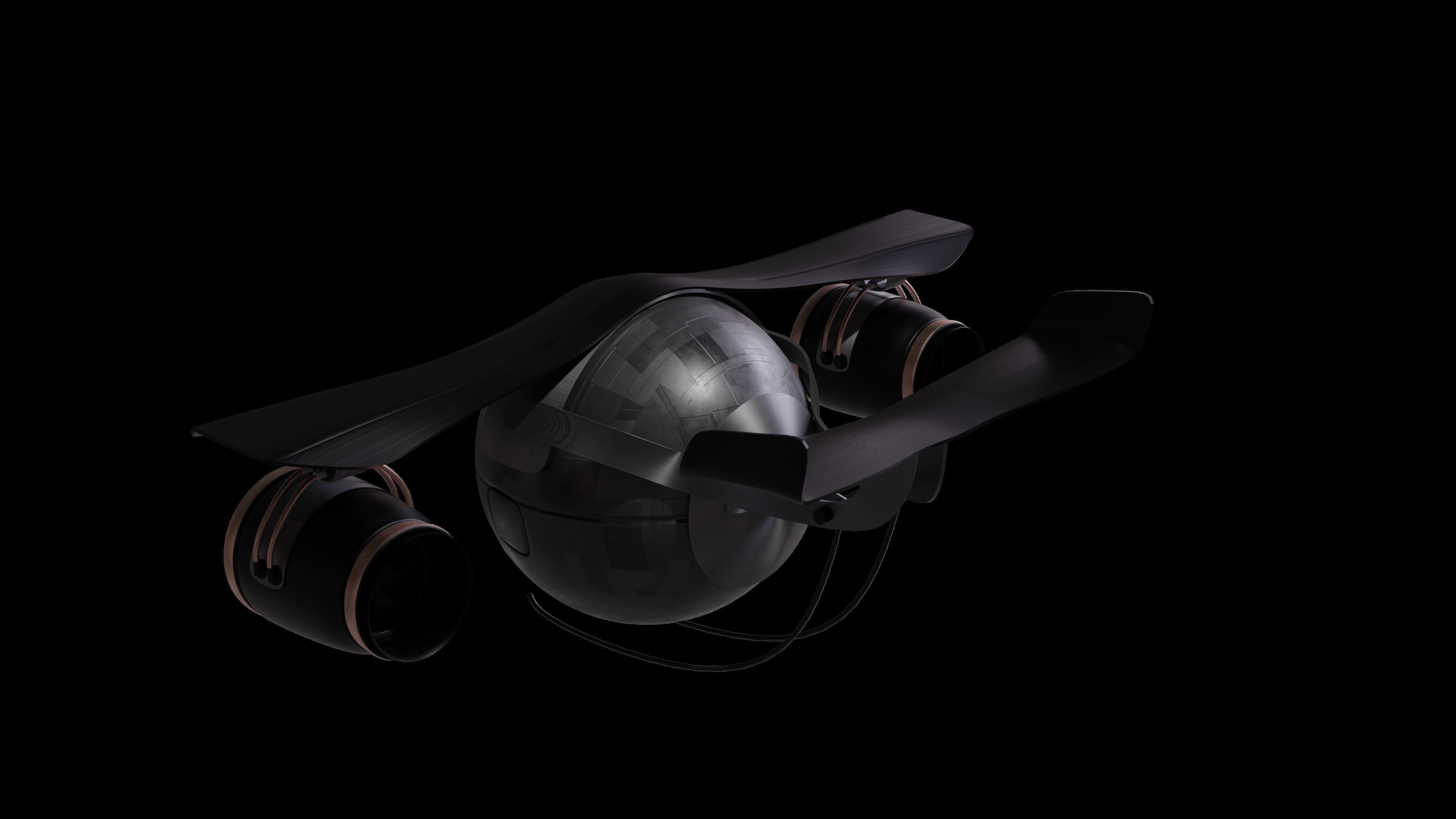 Sci-fi Camera Drone Free 3D model_4