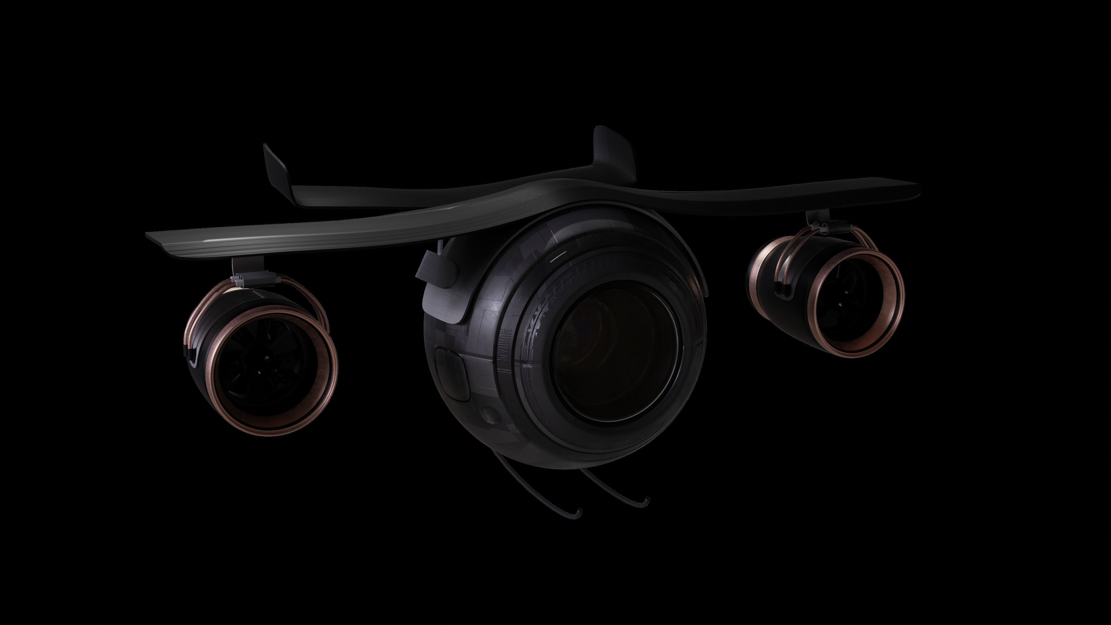 Sci-fi Camera Drone Free 3D model_8