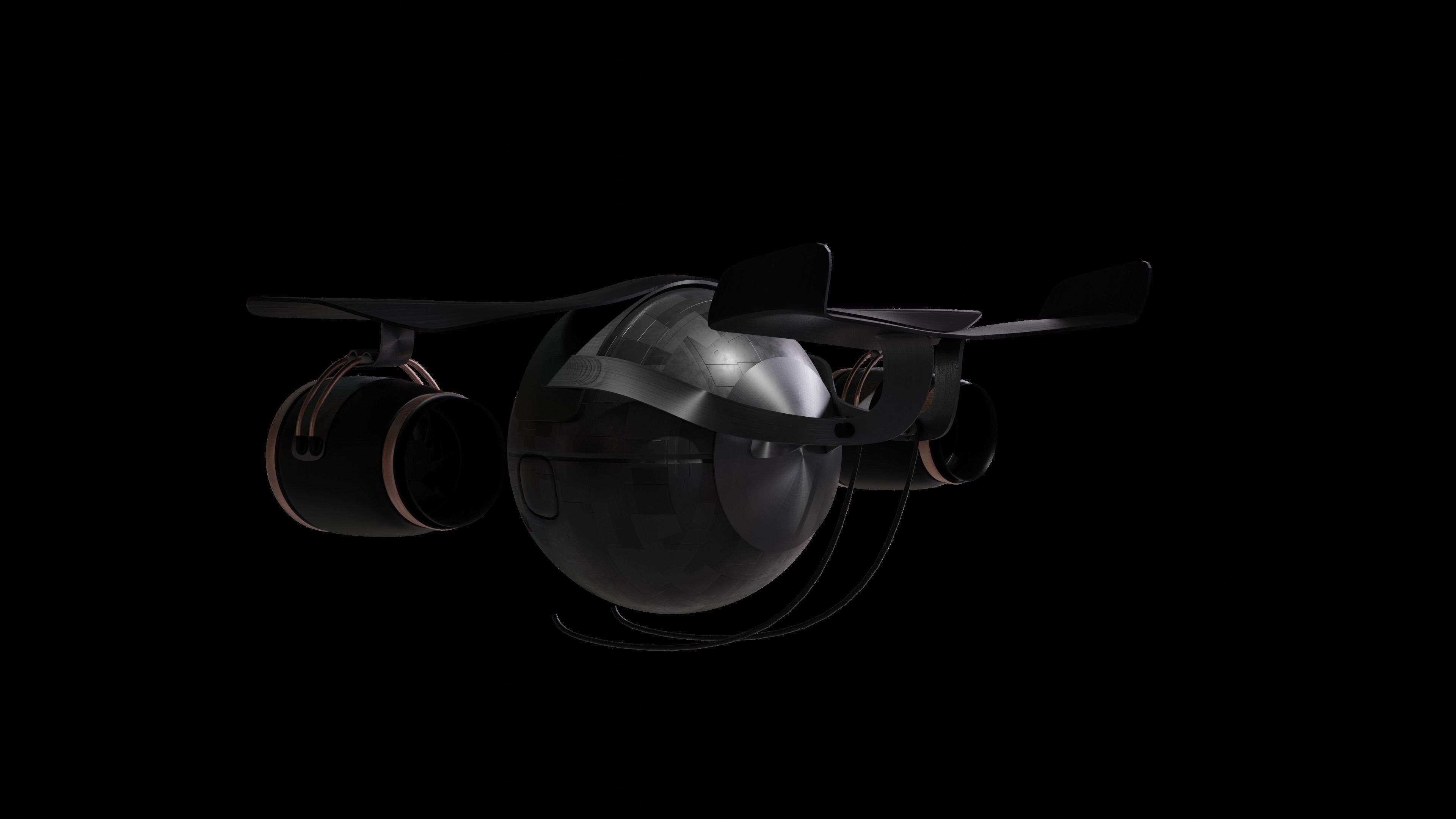 Sci-fi Camera Drone Free 3D model_2