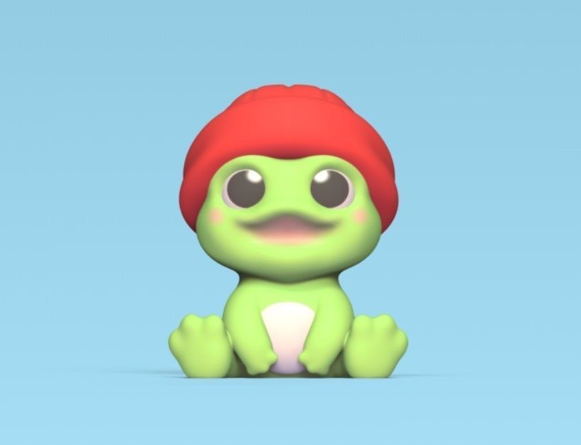 Frog Wooly Hat 3D print model_1