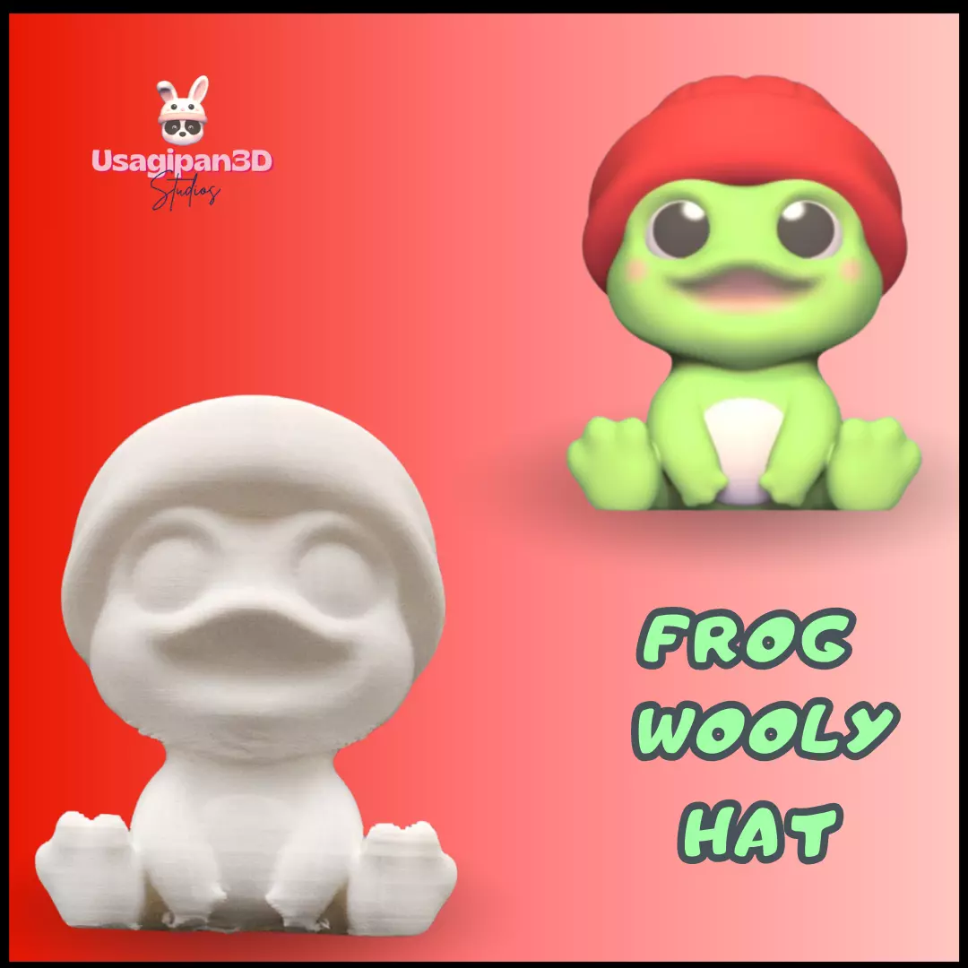 Frog Wooly Hat 3D print model_0
