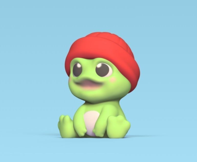 Frog Wooly Hat 3D print model_2