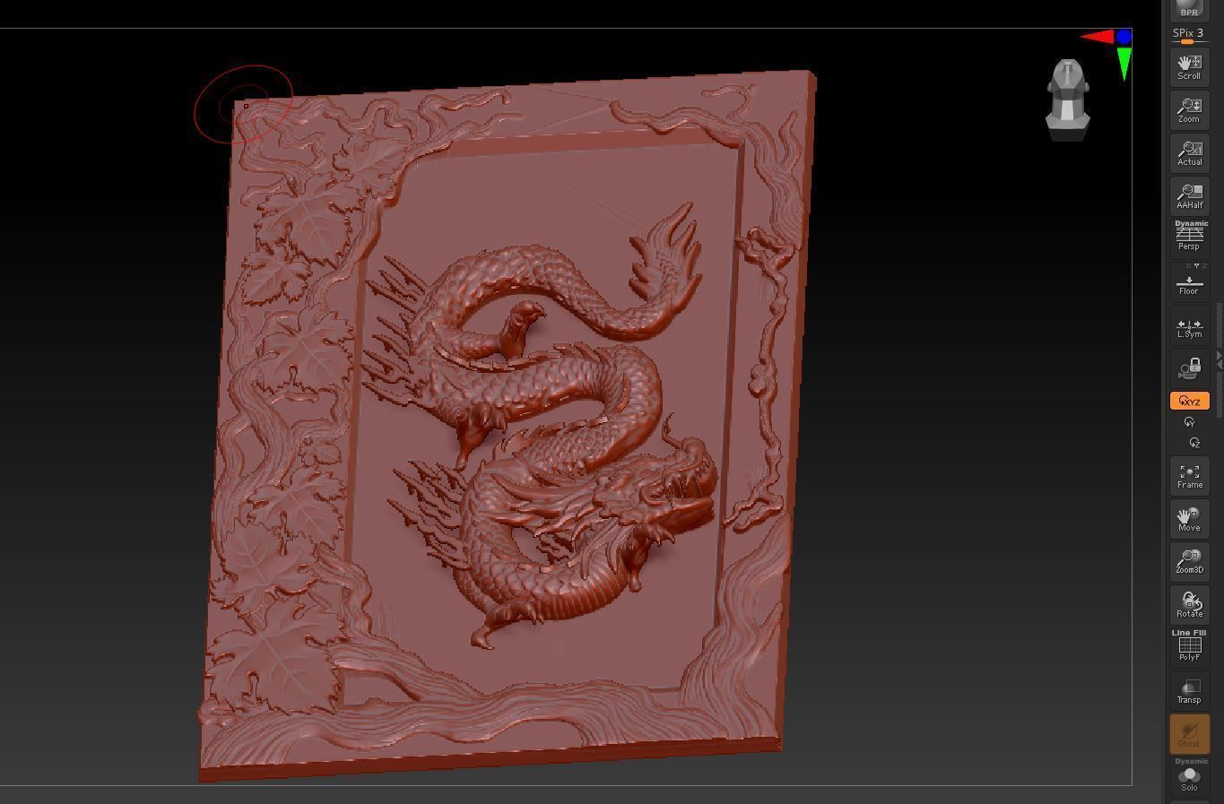 DRAGONE PENDENT with frame final fix 3D print model_18