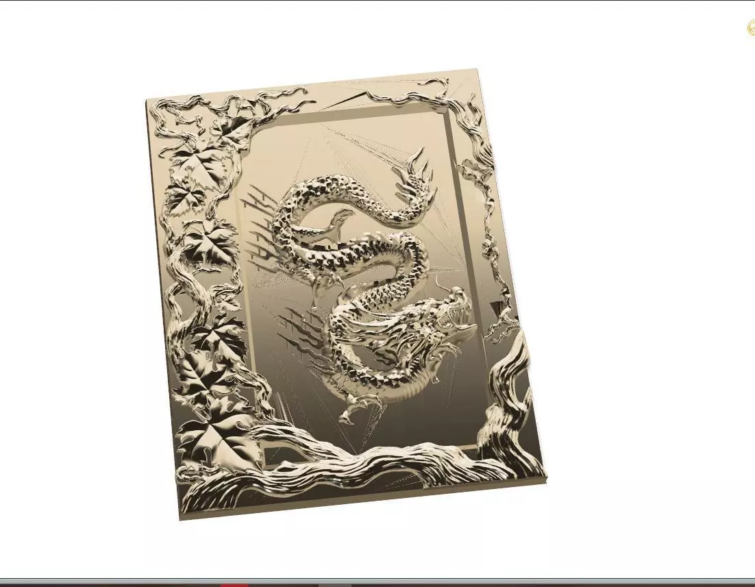 DRAGONE PENDENT with frame final fix 3D print model_0