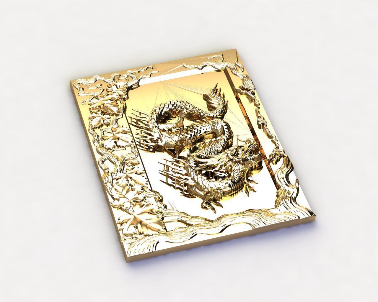 DRAGONE PENDENT with frame final fix 3D print model_15