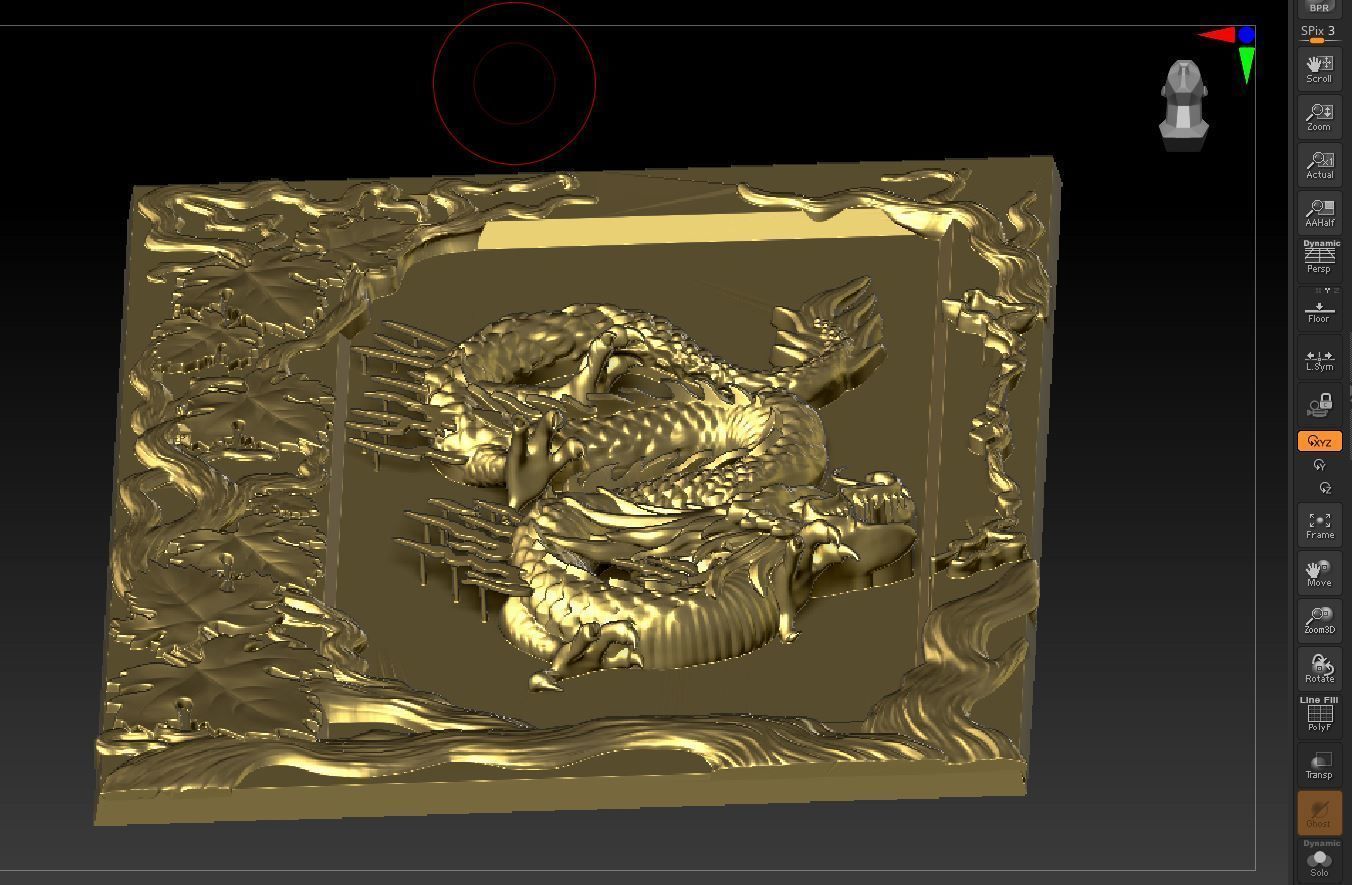 DRAGONE PENDENT with frame final fix 3D print model_20