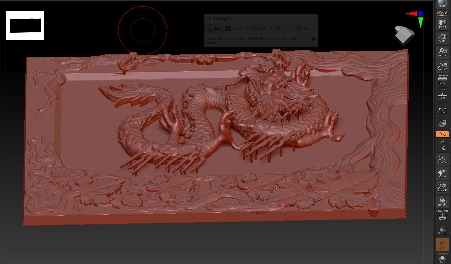 DRAGONE PENDENT with frame final fix 3D print model_19