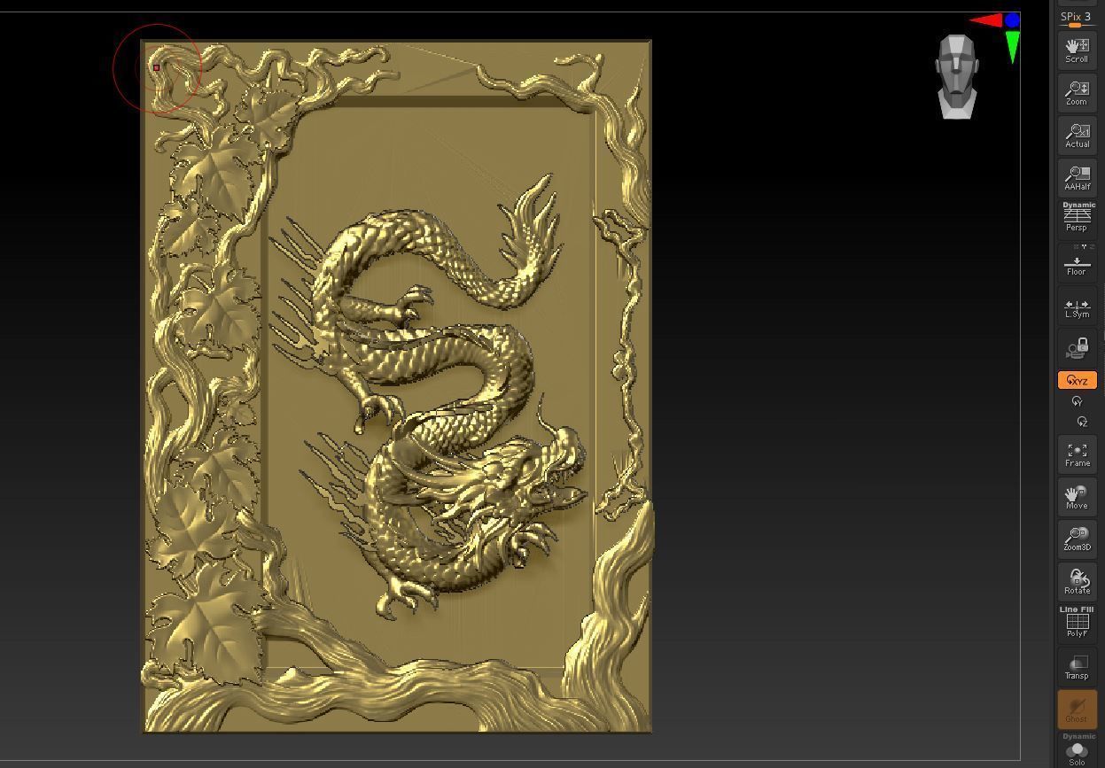 DRAGONE PENDENT with frame final fix 3D print model_1