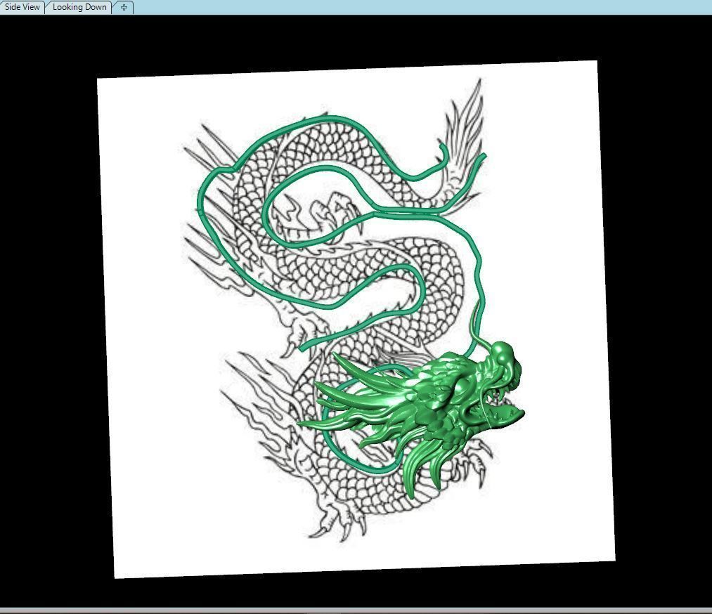 DRAGONE PENDENT with frame final fix 3D print model_3