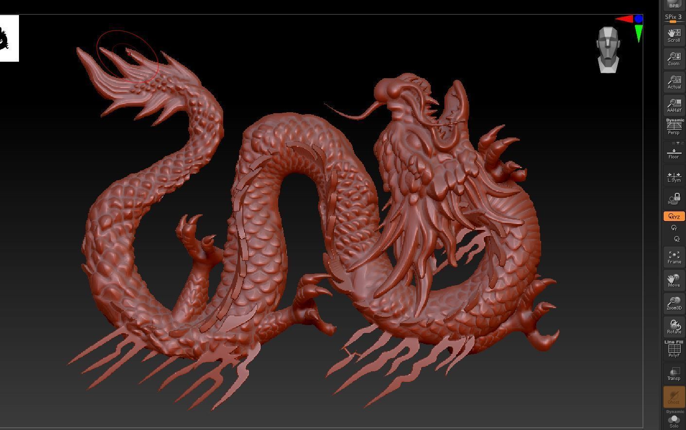 DRAGONE PENDENT with frame final fix 3D print model_8