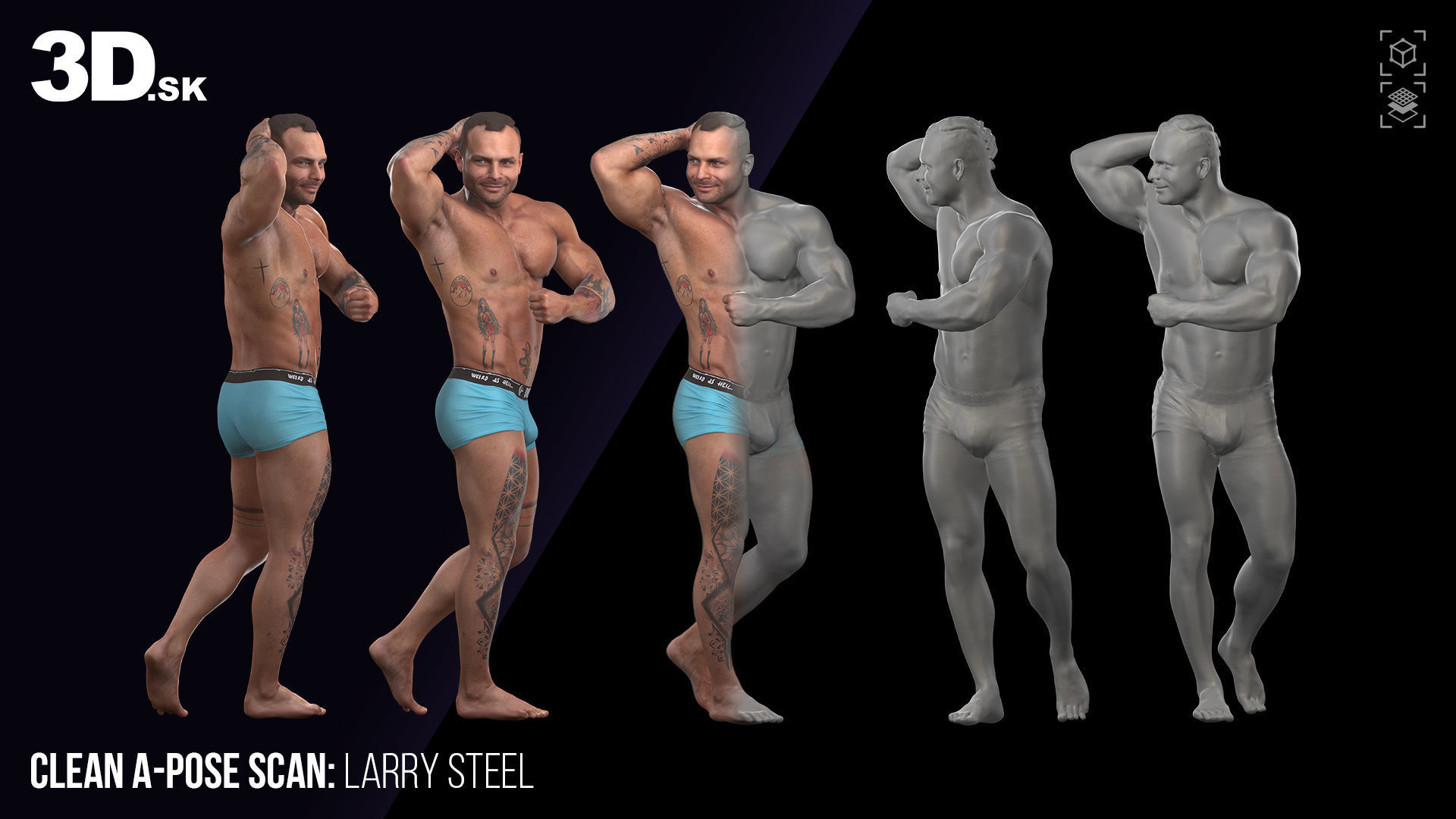Cleaned 3D Body Scan Garrott Underwear 3D model_1