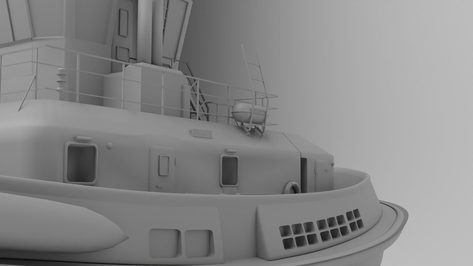 Ship Tugboat - Model Sparky 3D model_8